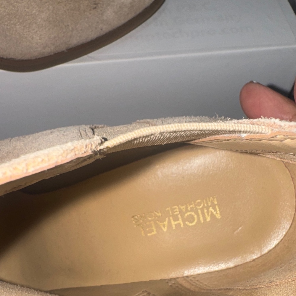Michael Kors Beige Suede Ankle Boots - Picture 6 of 9